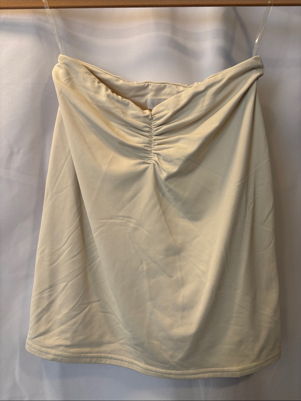 Meshki Cream Sleeveless Top (Nylon/Spandex) - size XS